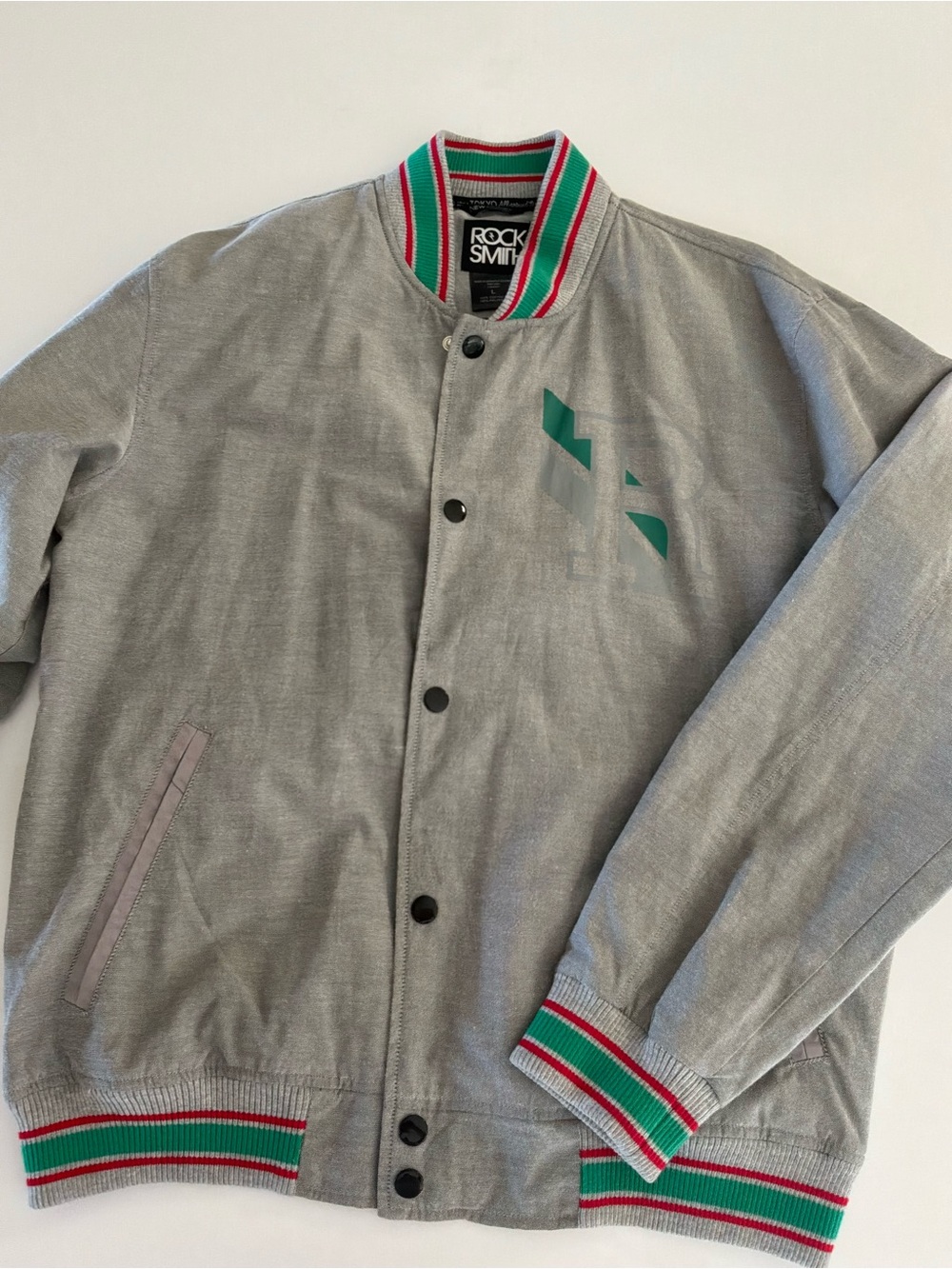 Gray Varsity-Style Men's Jacket by ROCK SMITH
